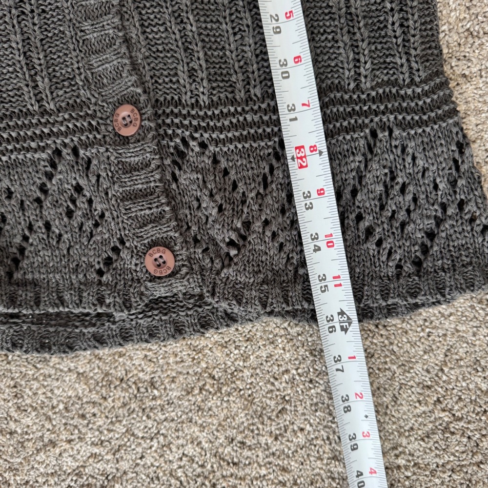 Open Knit Pointelle Longline Cardigan Sweater Large Festival Boho Whimsigoth - Picture 7 of 10